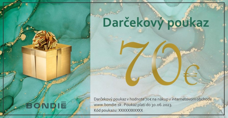 Online darčekový poukaz v hodnote 70 €