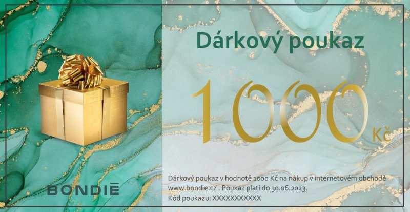 Online dárkový poukaz v hodnote 1000 Kč
