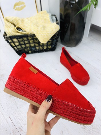 Női piros espadrilles Viena