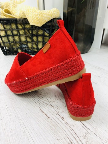 Női piros espadrilles Viena