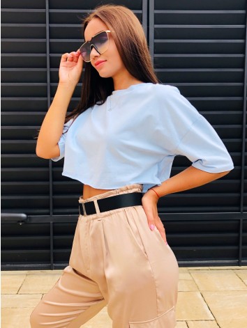 Női kék crop top