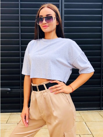 Női szürke crop top