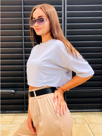 Női szürke crop top