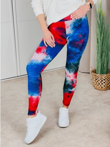 Női piros-kék alakformáló push-up leggings