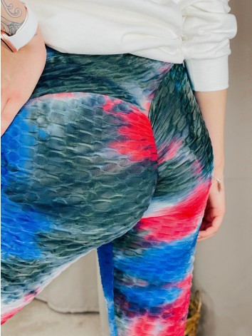 Női piros-kék alakformáló push-up leggings