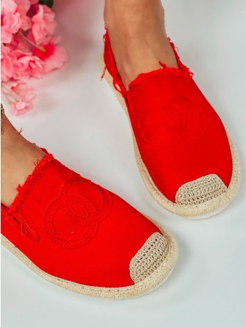 Női piros espadrilles Chalen