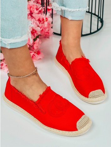 Női piros espadrilles Chalen