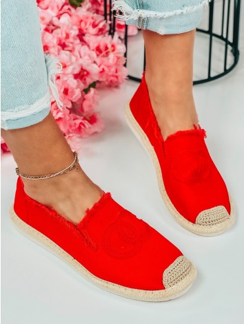 Női piros espadrilles Chalen