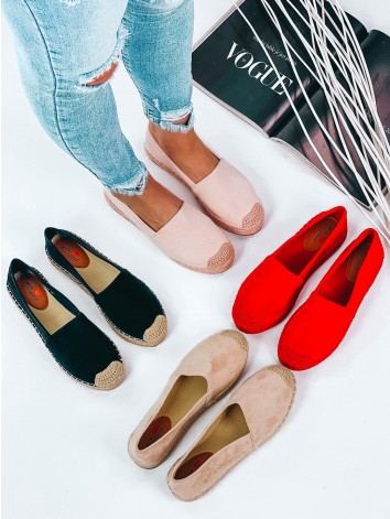 Női piros platform espadrilles Lauora