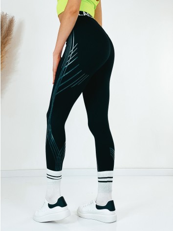 Női fitness fekete leggings CHLILACHU