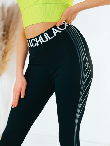 Női fitness fekete leggings CHLILACHU