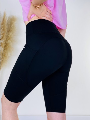 Női elasztikus PUSH UP fitness leggings - fekete