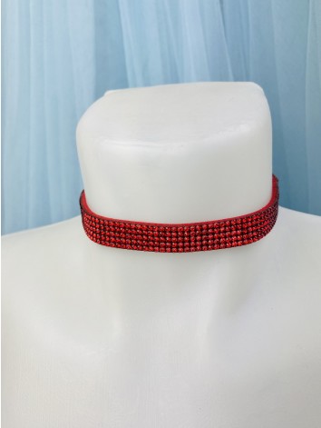 Női piros choker