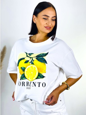 Női fehér póló SORENTO lemon