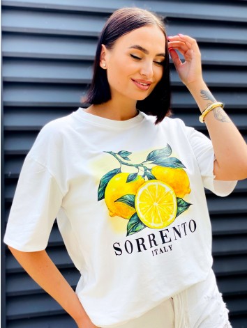 Női fehér póló SORENTO lemon