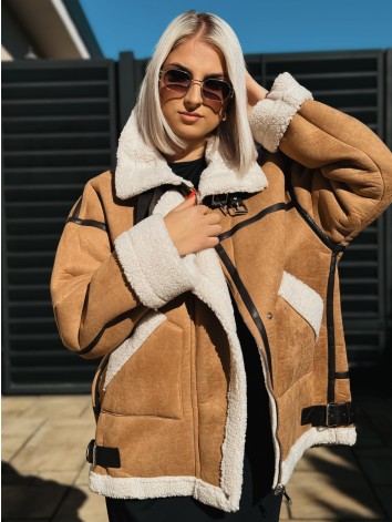 Női Aviator téli kabát - camel