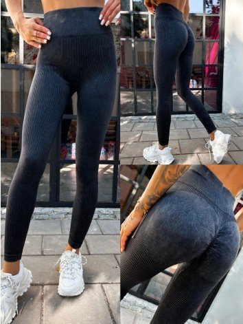 Női fekete push-up leggings magas derékkal